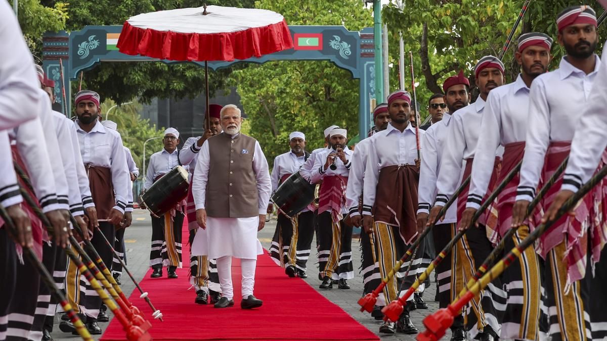 PM Modi in Maldives received a ceremonial welcome marked by a 21-gun salute, national anthem, and traditional dance performances,